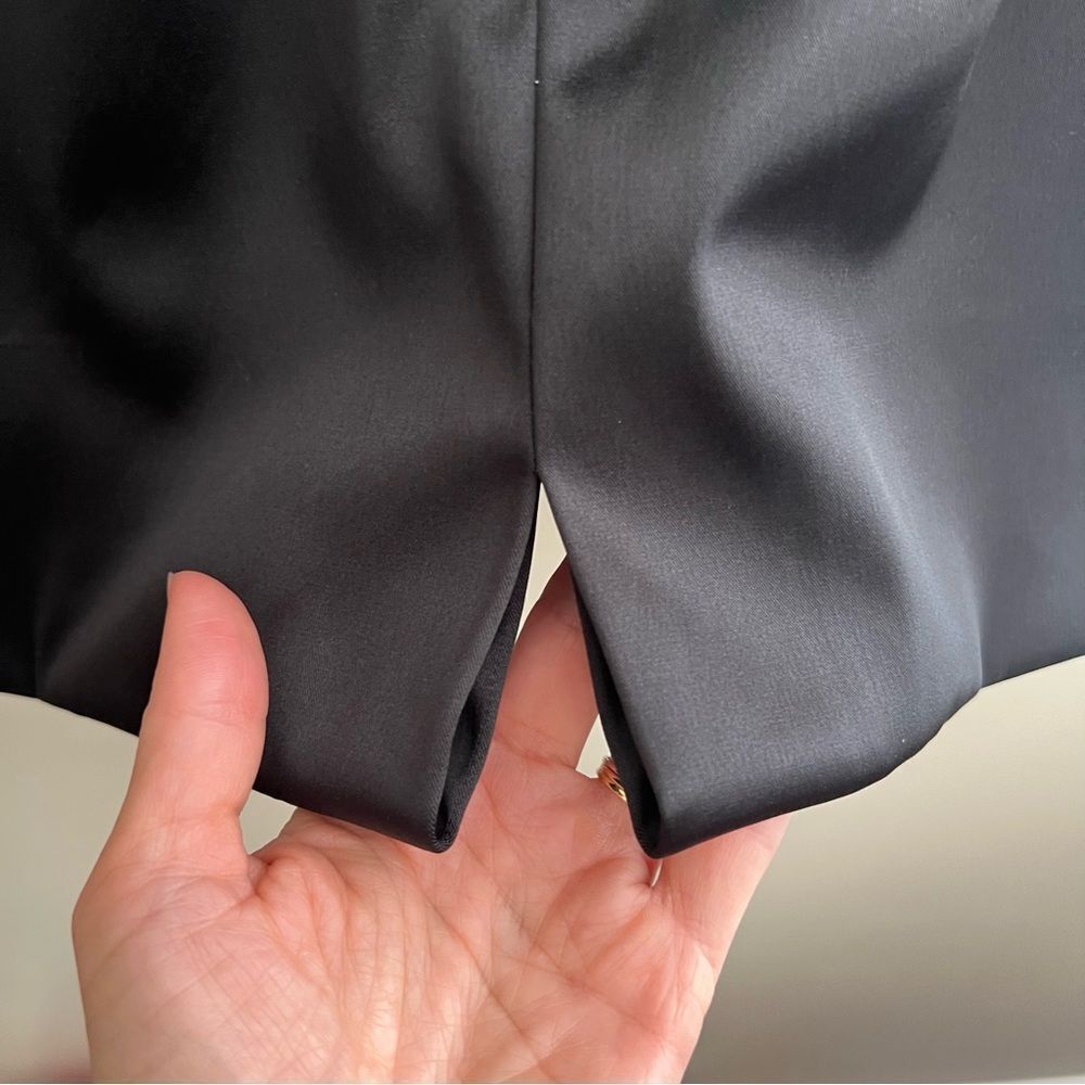 White House | Black Market siz 8 Black Satin Strapless dress EUC - Picture 6 of 13